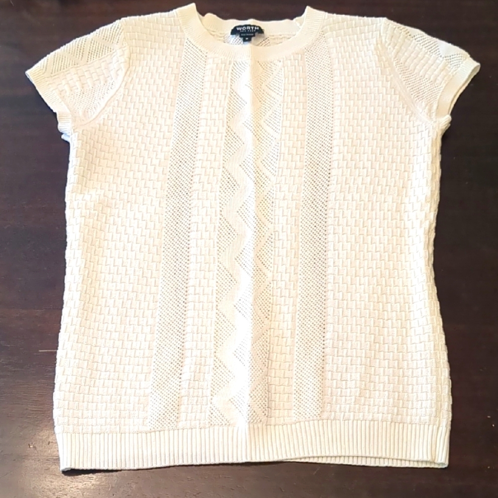 Worth Cream Textured Short Sleeve Top